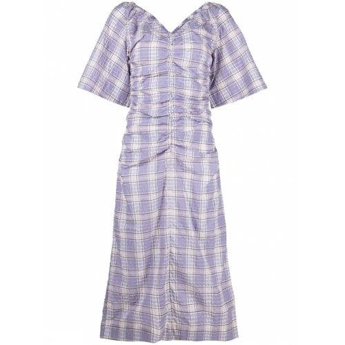 Pre-owned Ganni Mid-length Dress In Purple