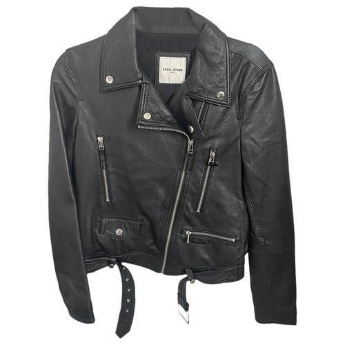 Pre-owned Each X Other Each X Leather Biker Jacket In Black