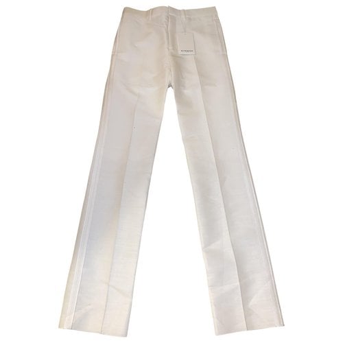Pre-owned Givenchy Trousers In Ecru