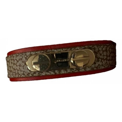 Pre-owned Borbonese Leather Bracelet In Camel