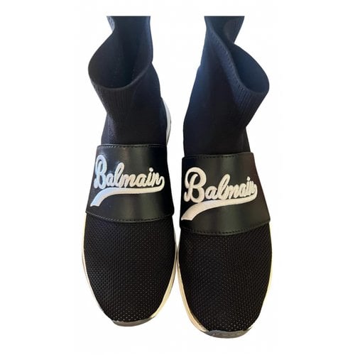 Pre-owned Balmain Cameron Trainers In Black