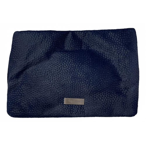 Pre-owned Calvin Klein Collection Leather Clutch Bag In Blue