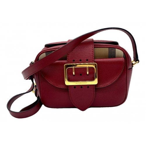 Pre-owned Burberry Leather Crossbody Bag In Red