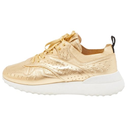 Pre-owned Tod's Leather Trainers In Gold