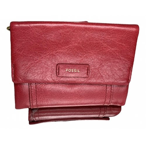 Pre-owned Fossil Wallet In Red