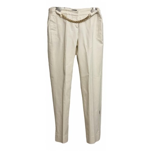 Pre-owned Versace Trousers In White