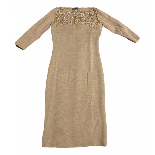 Pre-owned Blumarine Glitter Mid-length Dress In Beige