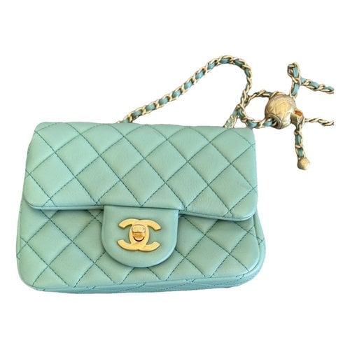 Pre-owned Chanel Pearl Bag Leather Crossbody Bag In Green