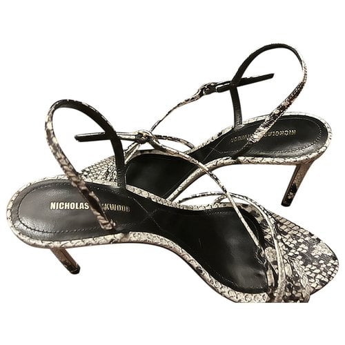 Pre-owned Nicholas Leather Sandal In Black