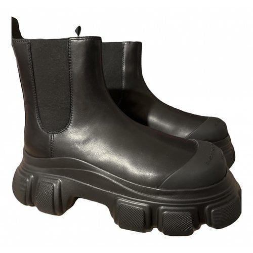 Pre-owned Alexander Wang Leather Boots In Black