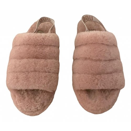Pre-owned Ugg Shearling Sandal In Pink