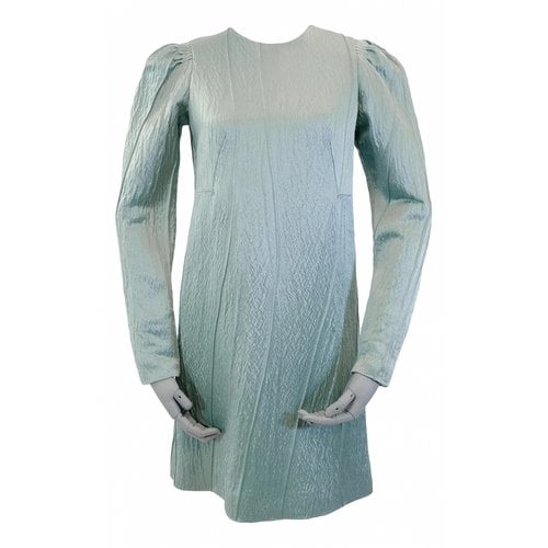 Pre-owned Lanvin Wool Dress In Turquoise