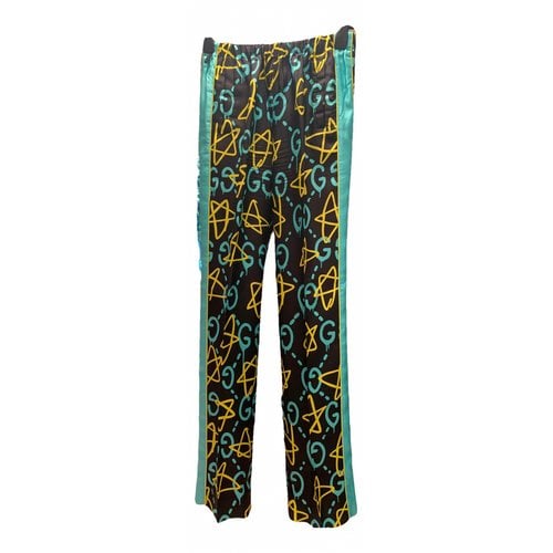 Pre-owned Gucci Silk Straight Pants In Multicolour