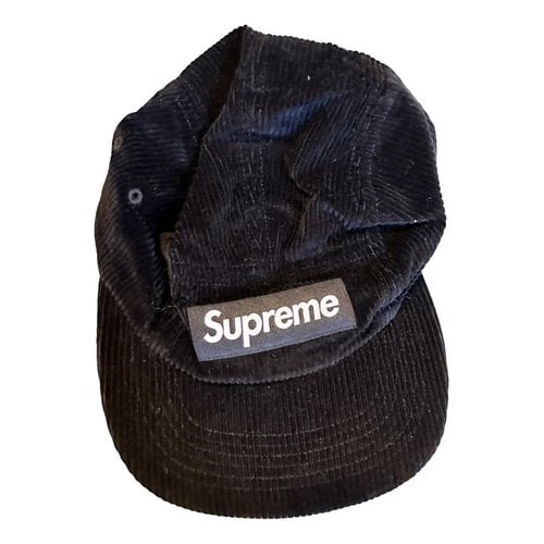 Pre-owned Supreme Box Logo Linen Hat In Black