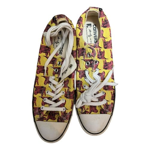 Pre-owned Converse Cloth Low Trainers In Yellow