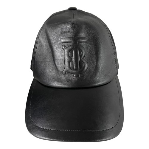 Pre-owned Burberry Leather Cap In Black