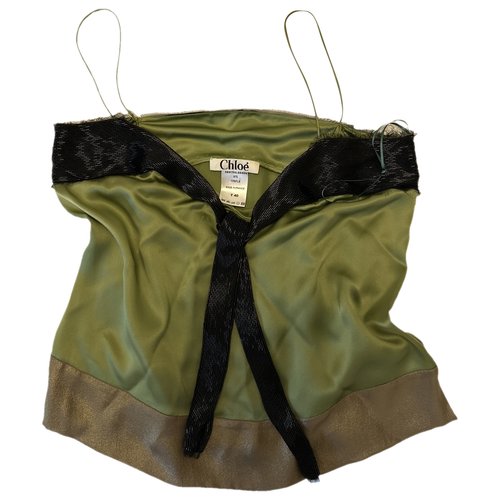 Pre-owned Chloé Silk Camisole In Green