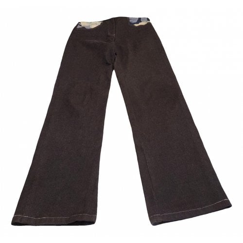 Pre-owned Ferragamo Straight Pants In Grey