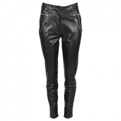 Pre-owned Dolce & Gabbana Leather Trousers In Black