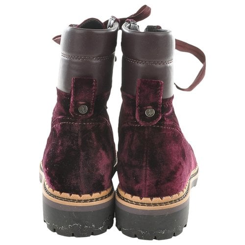 Pre-owned Sam Edelman Cloth Boots In Burgundy