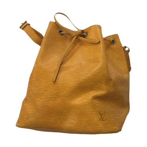 Pre-owned Louis Vuitton Nano Noé Leather Handbag In Yellow