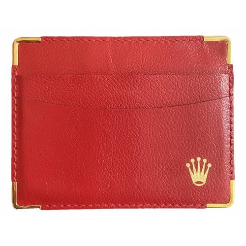 Pre-owned Rolex Leather Small Bag In Red