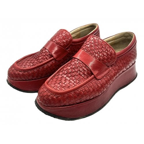 Pre-owned Ted Lapidus Leather Flats In Red