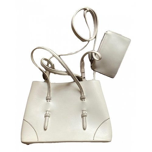 Pre-owned Alaïa Leather Crossbody Bag In White