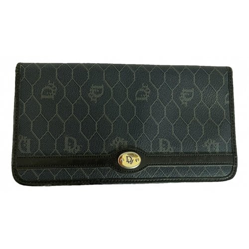 Pre-owned Dior Leather Wallet In Navy