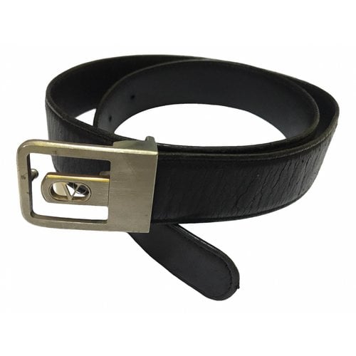 Pre-owned Valentino Garavani Leather Belt In Black