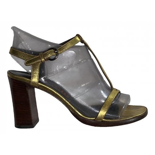 Pre-owned Miu Miu Leather Heels In Gold
