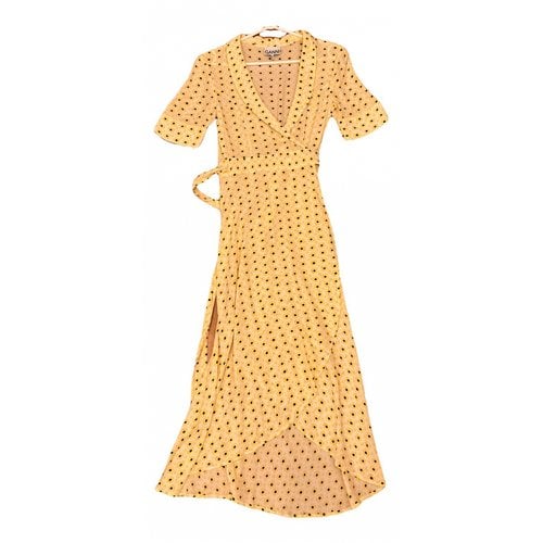 Pre-owned Ganni Mid-length Dress In Yellow