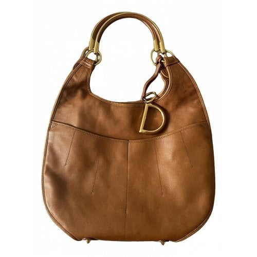 Pre-owned Dior 61 Leather Handbag In Brown