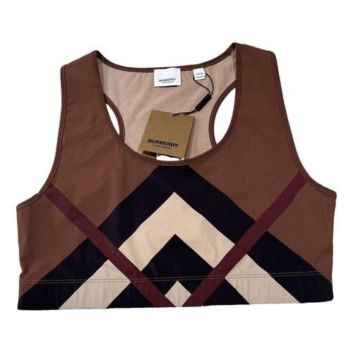 Pre-owned Burberry Jersey Top In Brown