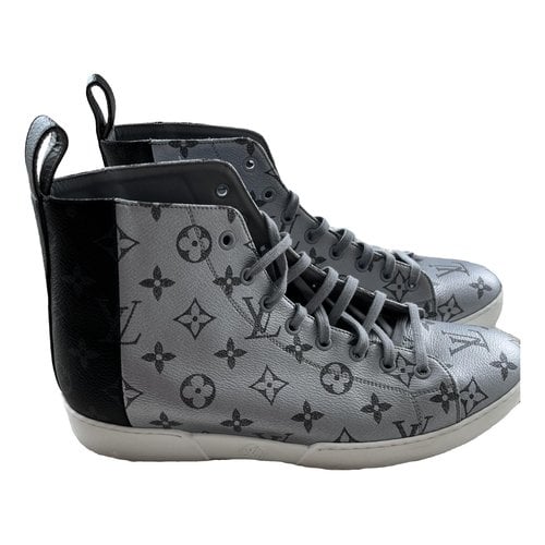 Pre-owned Louis Vuitton Tattoo Leather High Trainers In Metallic