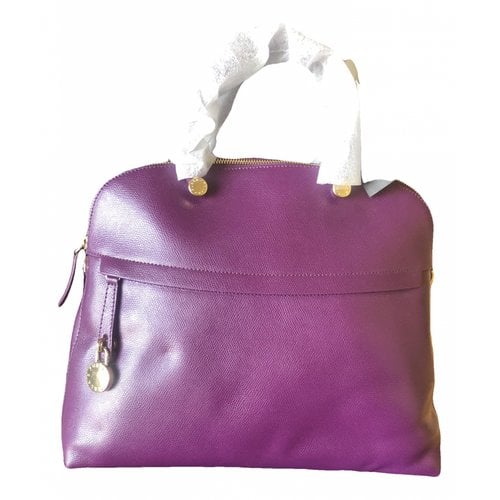 Pre-owned Furla Leather Handbag In Purple