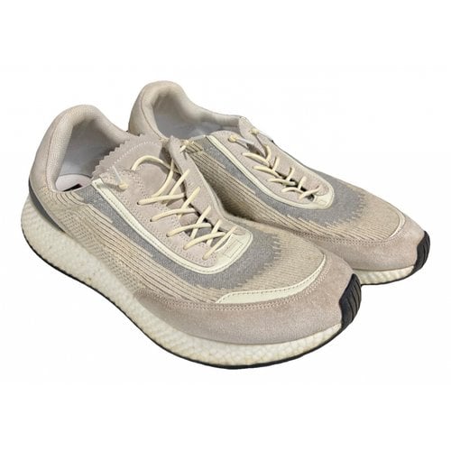 Pre-owned Zegna Low Trainers In Beige