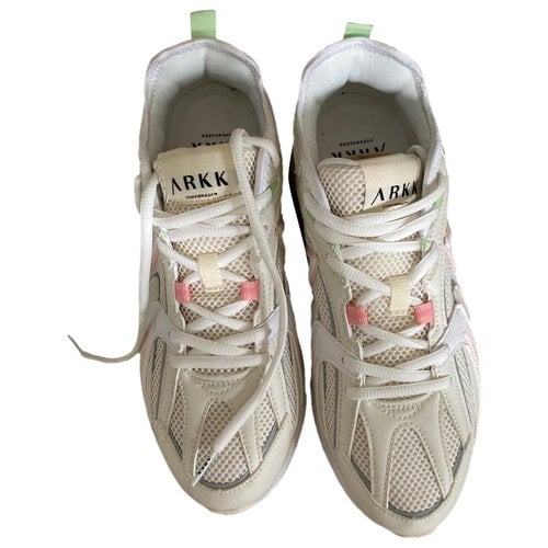 Pre-owned Arkk Cloth Trainers In Beige