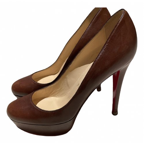 Pre-owned Christian Louboutin Bianca Leather Heels In Brown