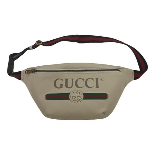 Pre-owned Gucci Leather Weekend Bag In White