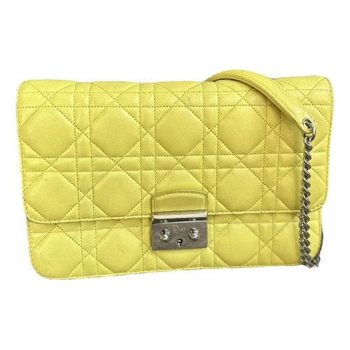 Pre-owned Dior Promenade Leather Crossbody Bag In Yellow