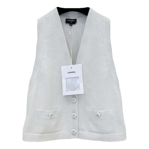 Pre-owned Chanel Cashmere Vest In White