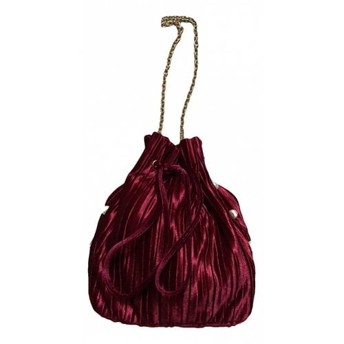 Pre-owned Pomikaki Velvet Handbag In Burgundy