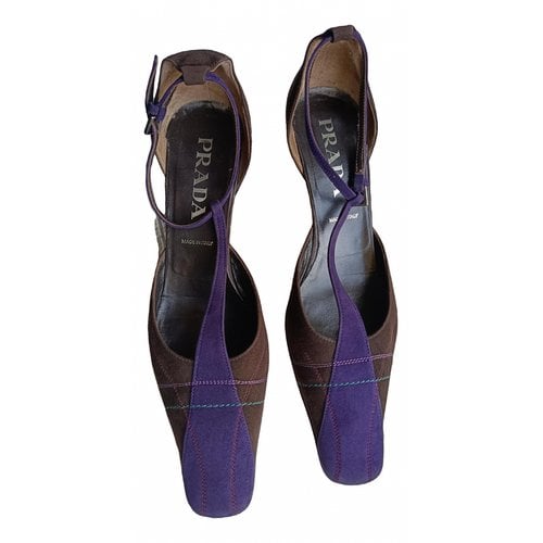 Pre-owned Prada Leather Sandal In Purple