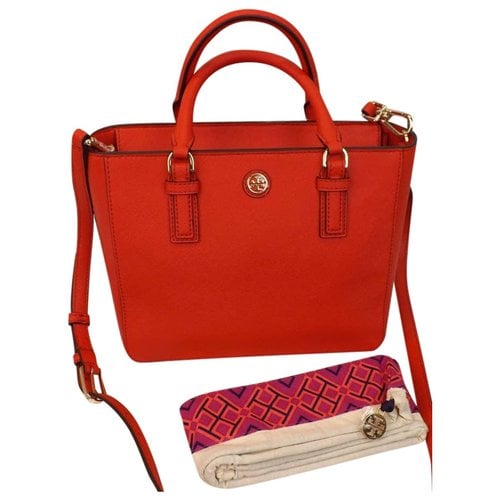 Pre-owned Tory Burch Leather Handbag In Red