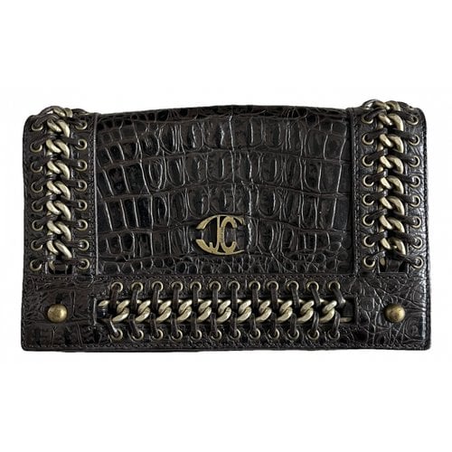Pre-owned Roberto Cavalli Leather Clutch Bag In Brown