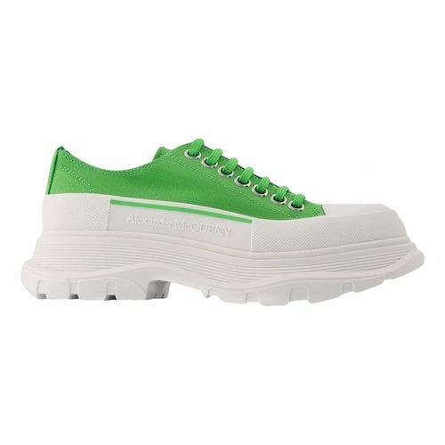 Pre-owned Alexander Mcqueen Leather Trainers In Green