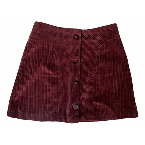 Pre-owned Rouje Fall Winter 2019 Velvet Mini Skirt In Burgundy
