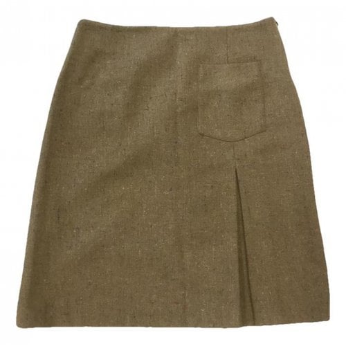 Pre-owned Max Mara Wool Mid-length Skirt In Beige