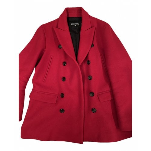 Pre-owned Dsquared2 Wool Coat In Red